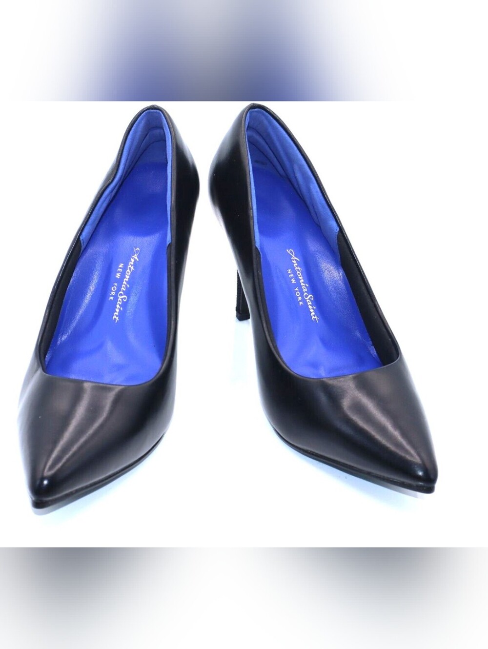 ANTONIA SAINT NY Cushioned Sole Black Leather Pumps 7.5 EUC